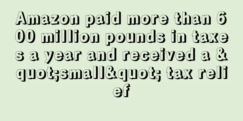 Amazon paid more than 600 million pounds in taxes a year and received a "small" tax relief