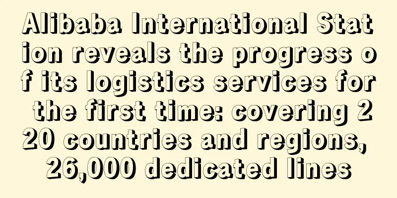 Alibaba International Station reveals the progress of its logistics services for the first time: covering 220 countries and regions, 26,000 dedicated lines