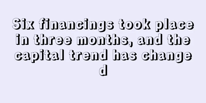 Six financings took place in three months, and the capital trend has changed