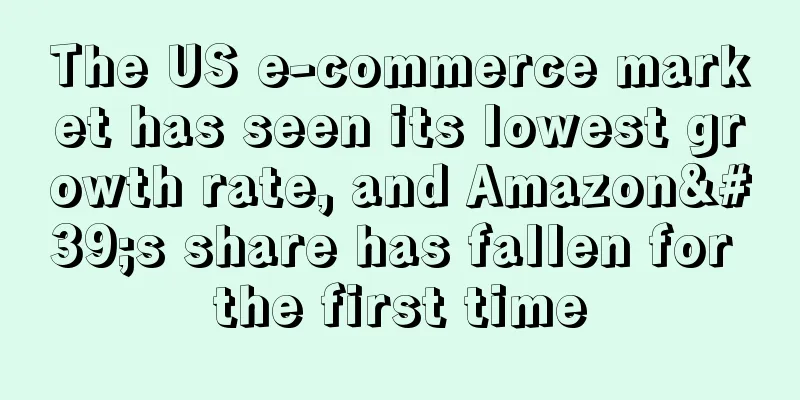 The US e-commerce market has seen its lowest growth rate, and Amazon's share has fallen for the first time