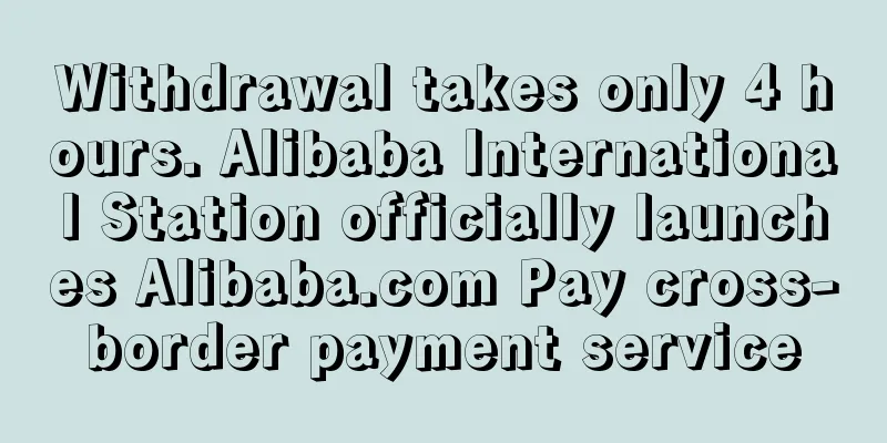Withdrawal takes only 4 hours. Alibaba International Station officially launches Alibaba.com Pay cross-border payment service