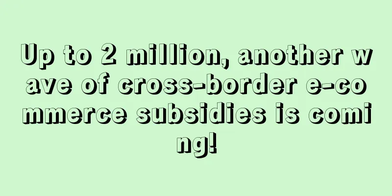 Up to 2 million, another wave of cross-border e-commerce subsidies is coming!