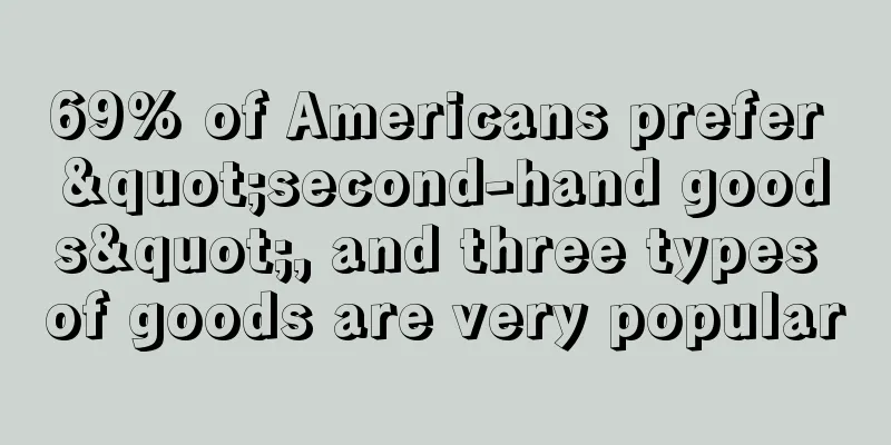 69% of Americans prefer "second-hand goods", and three types of goods are very popular