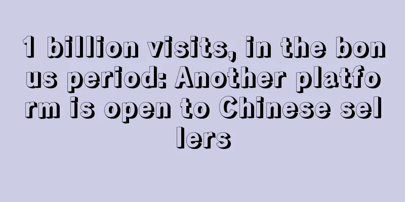 1 billion visits, in the bonus period: Another platform is open to Chinese sellers