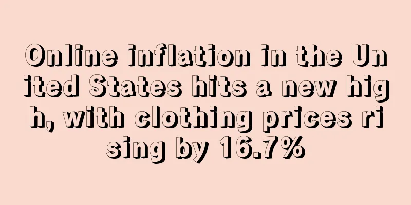 Online inflation in the United States hits a new high, with clothing prices rising by 16.7%