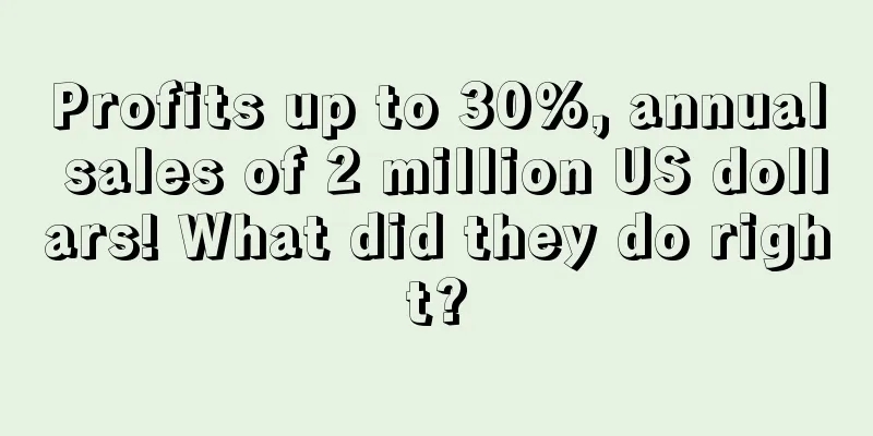 Profits up to 30%, annual sales of 2 million US dollars! What did they do right?