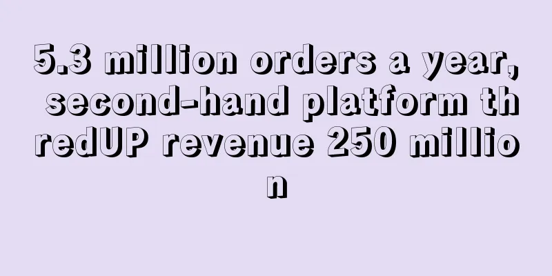 5.3 million orders a year, second-hand platform thredUP revenue 250 million