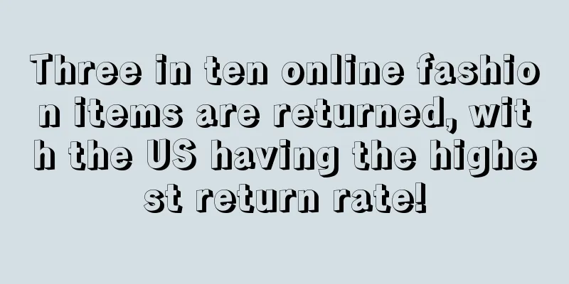 Three in ten online fashion items are returned, with the US having the highest return rate!