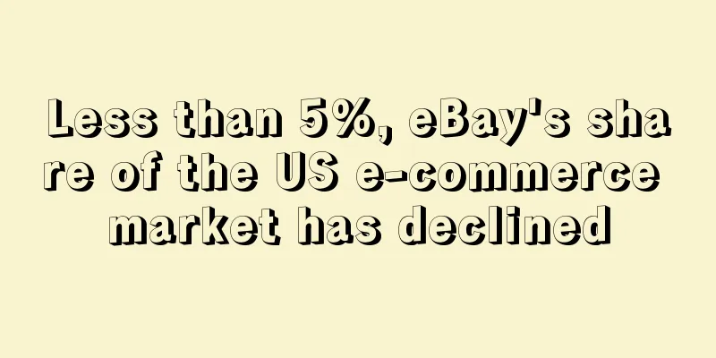 Less than 5%, eBay's share of the US e-commerce market has declined