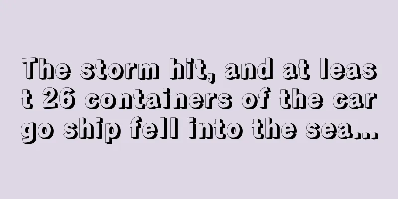 The storm hit, and at least 26 containers of the cargo ship fell into the sea...