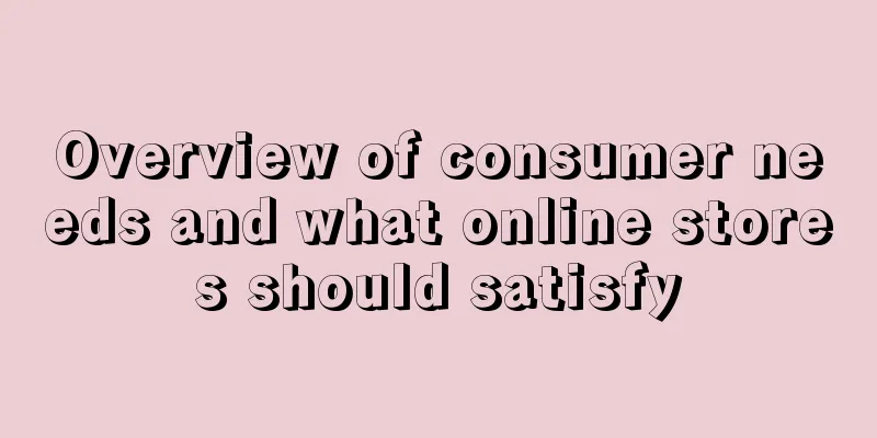 Overview of consumer needs and what online stores should satisfy