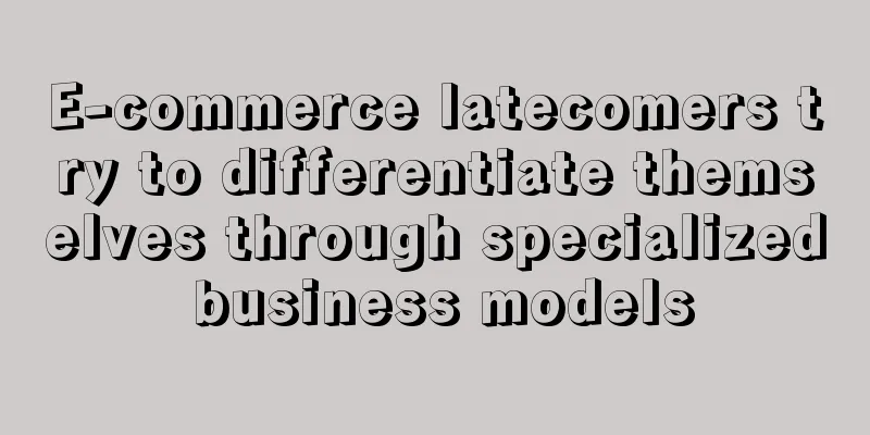 E-commerce latecomers try to differentiate themselves through specialized business models