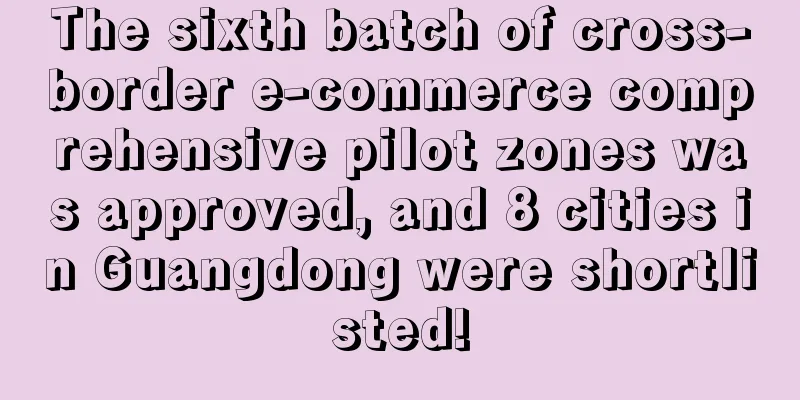 The sixth batch of cross-border e-commerce comprehensive pilot zones was approved, and 8 cities in Guangdong were shortlisted!
