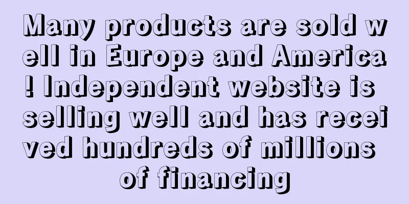 Many products are sold well in Europe and America! Independent website is selling well and has received hundreds of millions of financing