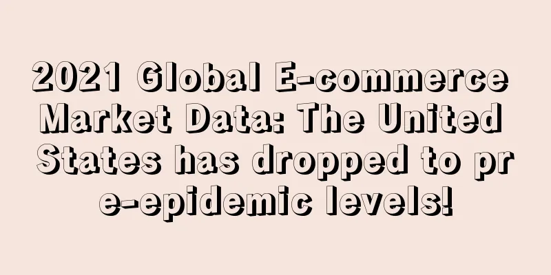 2021 Global E-commerce Market Data: The United States has dropped to pre-epidemic levels!