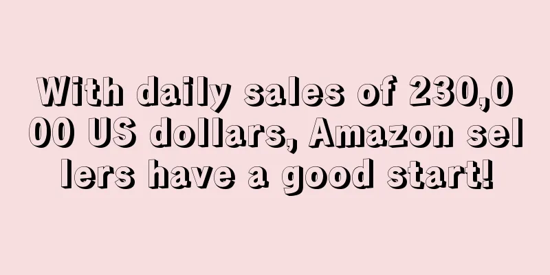 With daily sales of 230,000 US dollars, Amazon sellers have a good start!