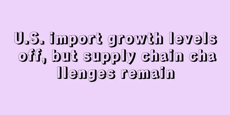U.S. import growth levels off, but supply chain challenges remain
