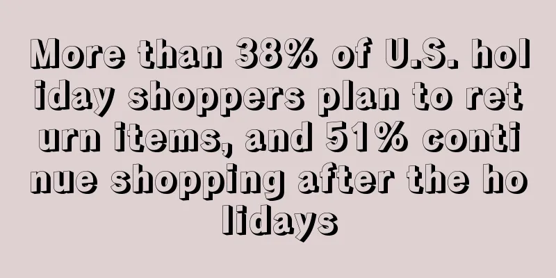 More than 38% of U.S. holiday shoppers plan to return items, and 51% continue shopping after the holidays