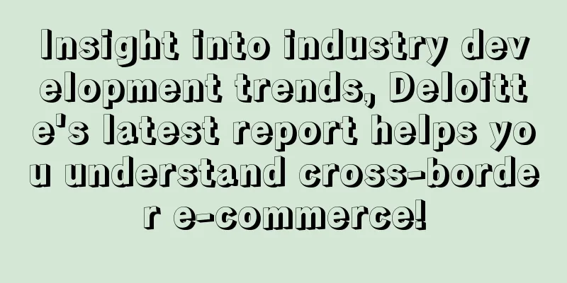 Insight into industry development trends, Deloitte's latest report helps you understand cross-border e-commerce!