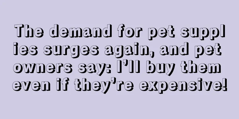 The demand for pet supplies surges again, and pet owners say: I’ll buy them even if they’re expensive!