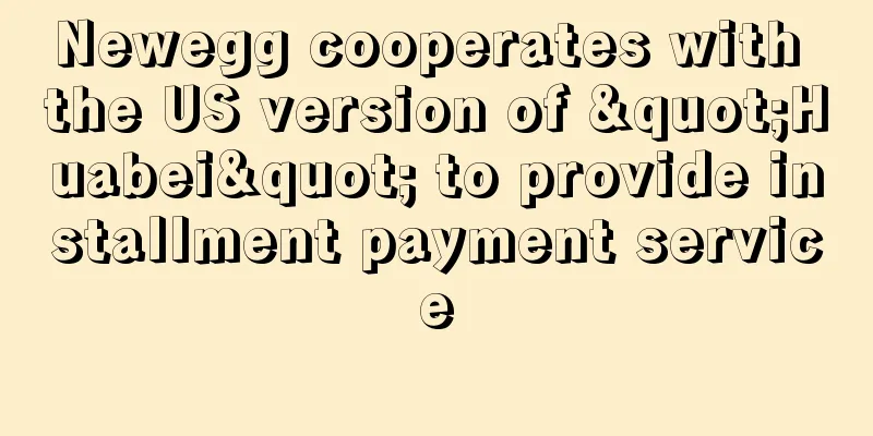 Newegg cooperates with the US version of "Huabei" to provide installment payment service