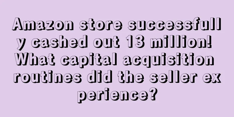 Amazon store successfully cashed out 13 million! What capital acquisition routines did the seller experience?