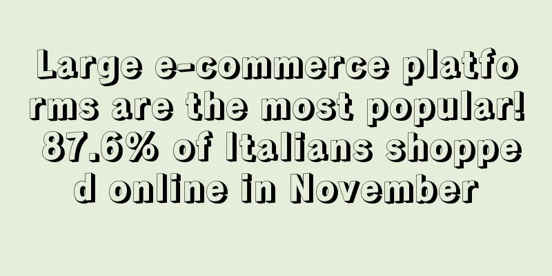 Large e-commerce platforms are the most popular! 87.6% of Italians shopped online in November