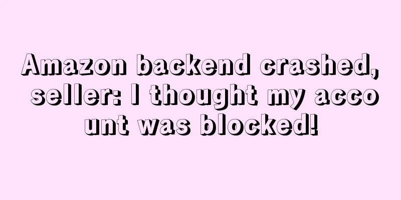 Amazon backend crashed, seller: I thought my account was blocked!