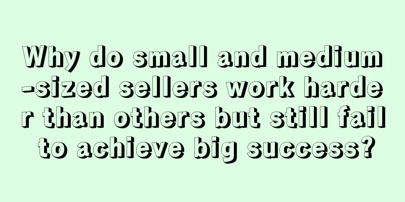 Why do small and medium-sized sellers work harder than others but still fail to achieve big success?