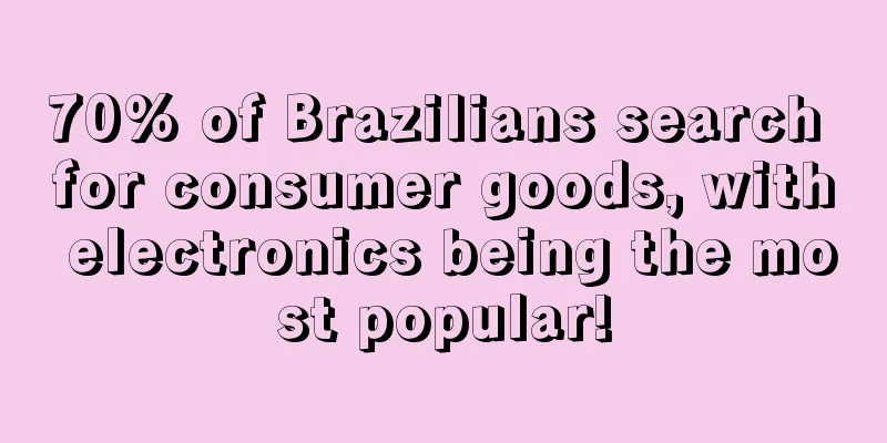 70% of Brazilians search for consumer goods, with electronics being the most popular!