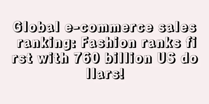 Global e-commerce sales ranking: Fashion ranks first with 760 billion US dollars!