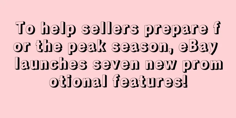 To help sellers prepare for the peak season, eBay launches seven new promotional features!