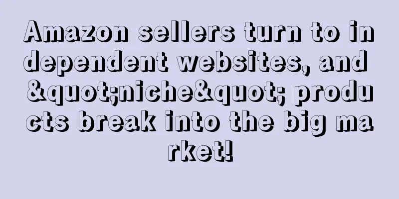 Amazon sellers turn to independent websites, and "niche" products break into the big market!