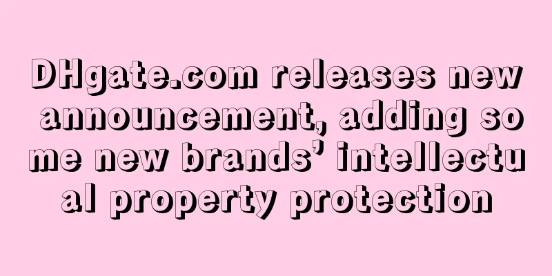 DHgate.com releases new announcement, adding some new brands’ intellectual property protection