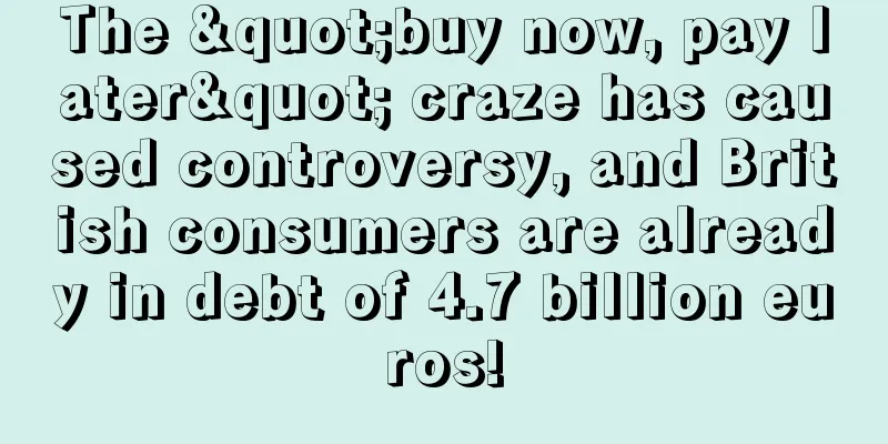 The "buy now, pay later" craze has caused controversy, and British consumers are already in debt of 4.7 billion euros!