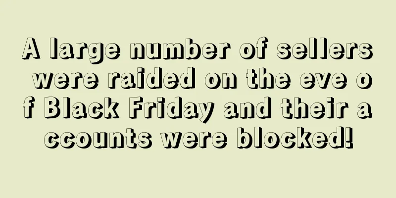 A large number of sellers were raided on the eve of Black Friday and their accounts were blocked!