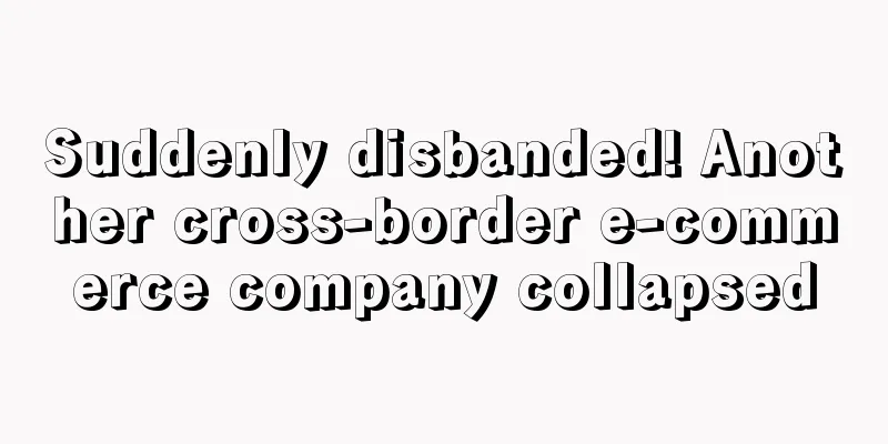 Suddenly disbanded! Another cross-border e-commerce company collapsed