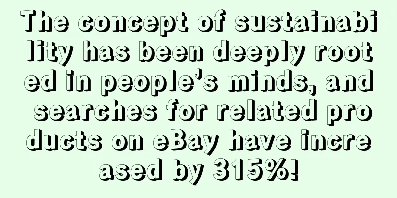The concept of sustainability has been deeply rooted in people’s minds, and searches for related products on eBay have increased by 315%!
