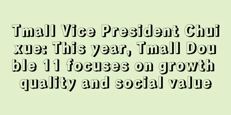 Tmall Vice President Chuixue: This year, Tmall Double 11 focuses on growth quality and social value