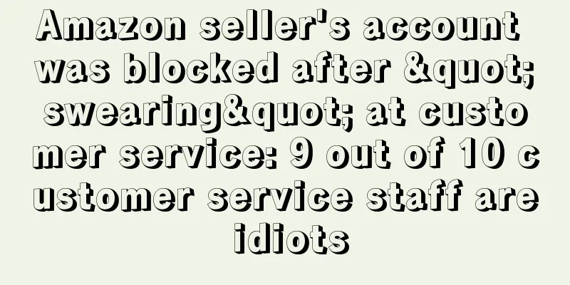 Amazon seller's account was blocked after "swearing" at customer service: 9 out of 10 customer service staff are idiots