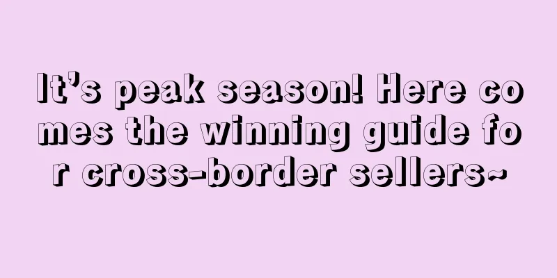 It’s peak season! Here comes the winning guide for cross-border sellers~