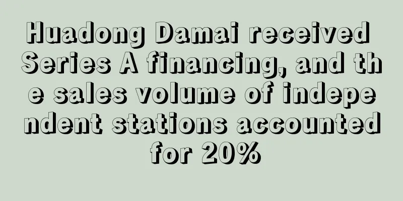 Huadong Damai received Series A financing, and the sales volume of independent stations accounted for 20%