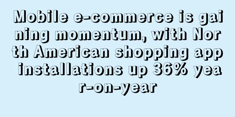 Mobile e-commerce is gaining momentum, with North American shopping app installations up 36% year-on-year