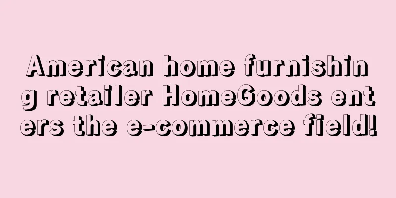 American home furnishing retailer HomeGoods enters the e-commerce field!