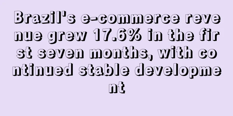 Brazil's e-commerce revenue grew 17.6% in the first seven months, with continued stable development