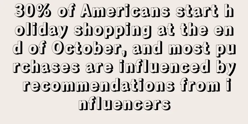 30% of Americans start holiday shopping at the end of October, and most purchases are influenced by recommendations from influencers