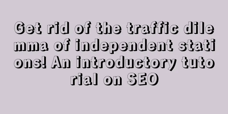 Get rid of the traffic dilemma of independent stations! An introductory tutorial on SEO