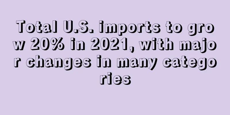 Total U.S. imports to grow 20% in 2021, with major changes in many categories
