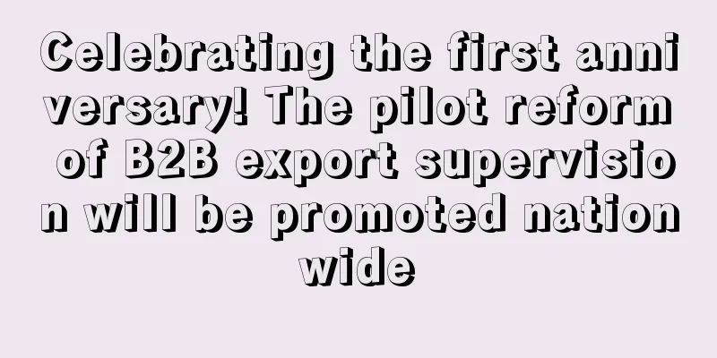 Celebrating the first anniversary! The pilot reform of B2B export supervision will be promoted nationwide