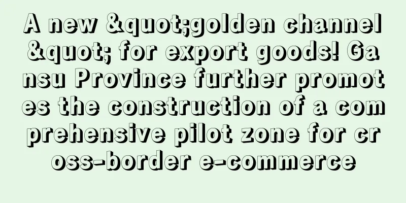 A new "golden channel" for export goods! Gansu Province further promotes the construction of a comprehensive pilot zone for cross-border e-commerce
